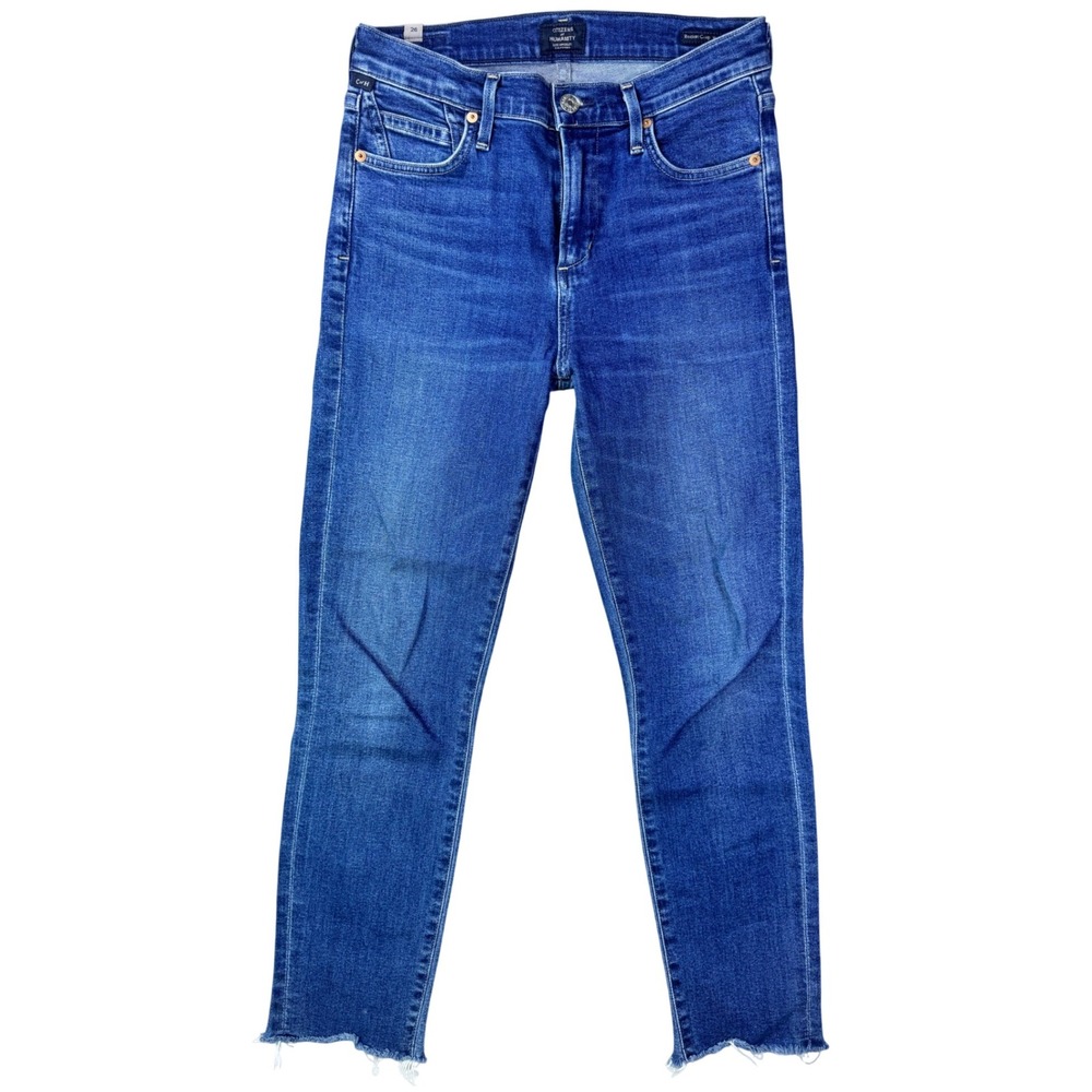 Citizens of Humanity Rocket Crop High Rise Skinny Jeans Size 26 Raw Hem